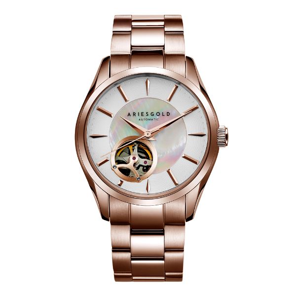 ARIES GOLD AUTOMATIC INFINUM ROSE GOLD STAINLESS STEEL L 9023 RG-W STAINLESS STEEL WOMEN'S WATCH